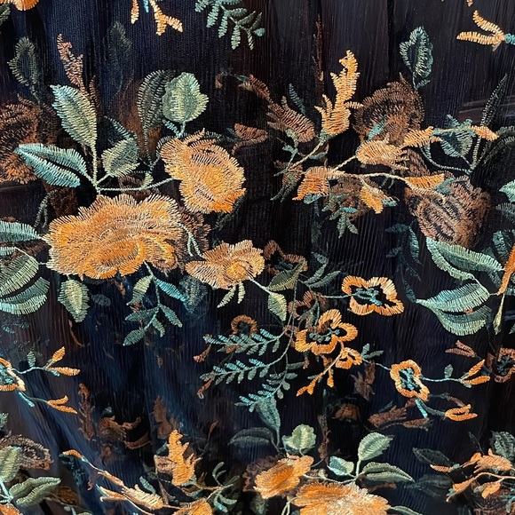 Nwt! Gorgeous maxi dress, see through with embroidered flowers - Picture 7 of 11